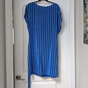 CLOSED 100% SILK blue striped summer dress